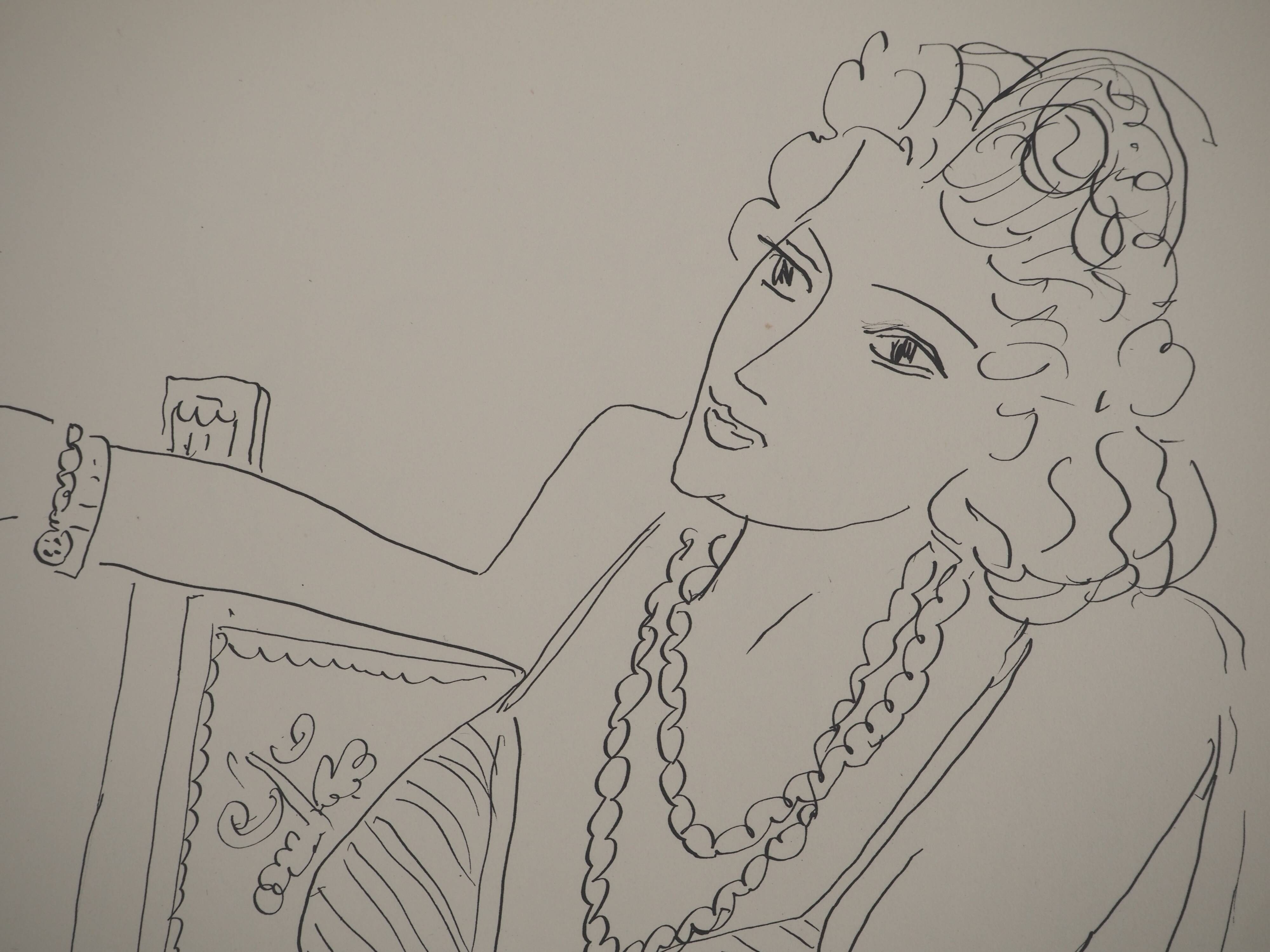 Henri Matisse: Attentive Woman, signed lithograph