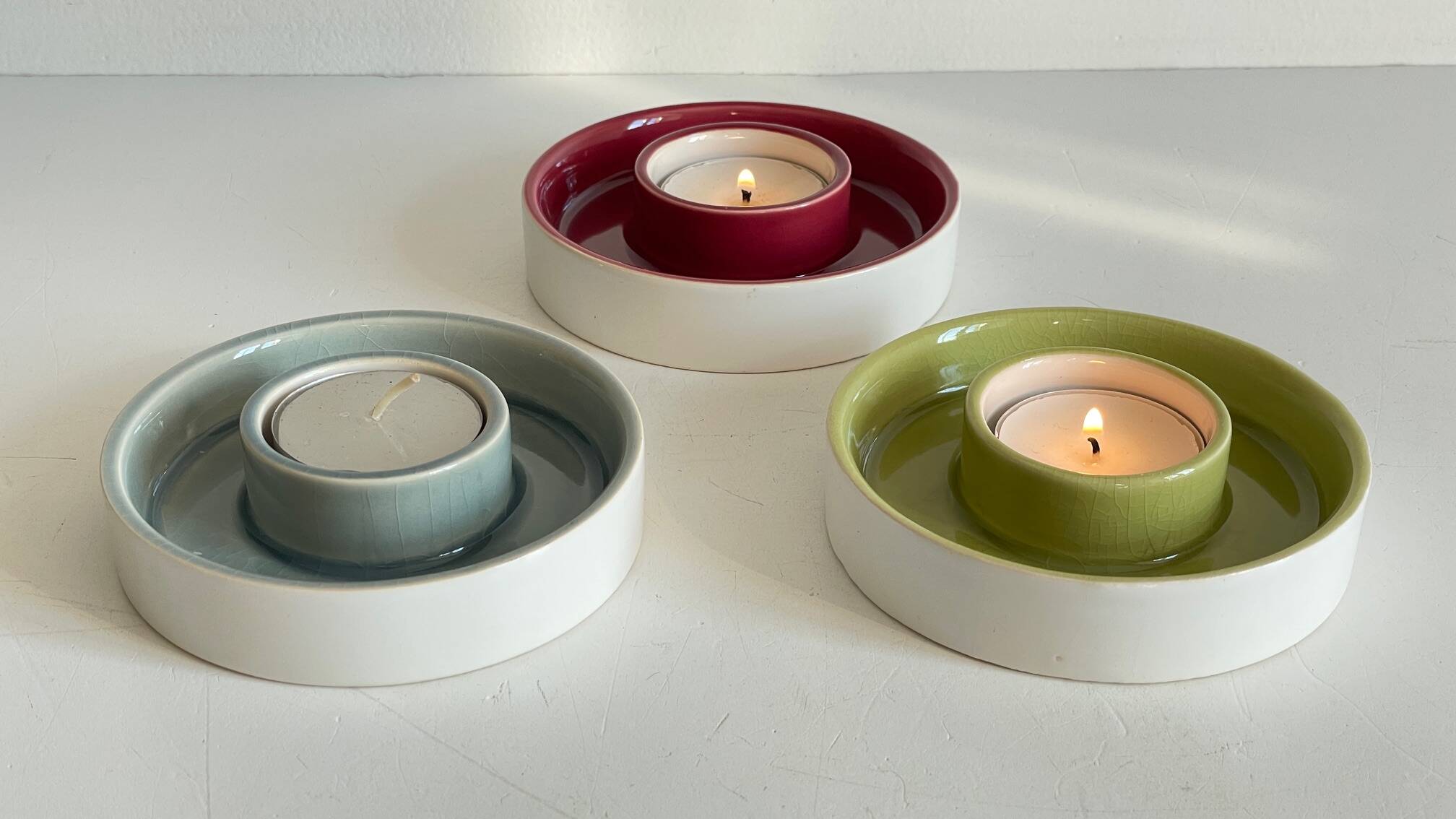 BOUGEOIRS Cracked Ceramic Candle Holder