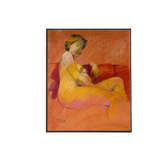 Painting Pastel Claude Blanc-Brude (born in 1932) "Maternity"