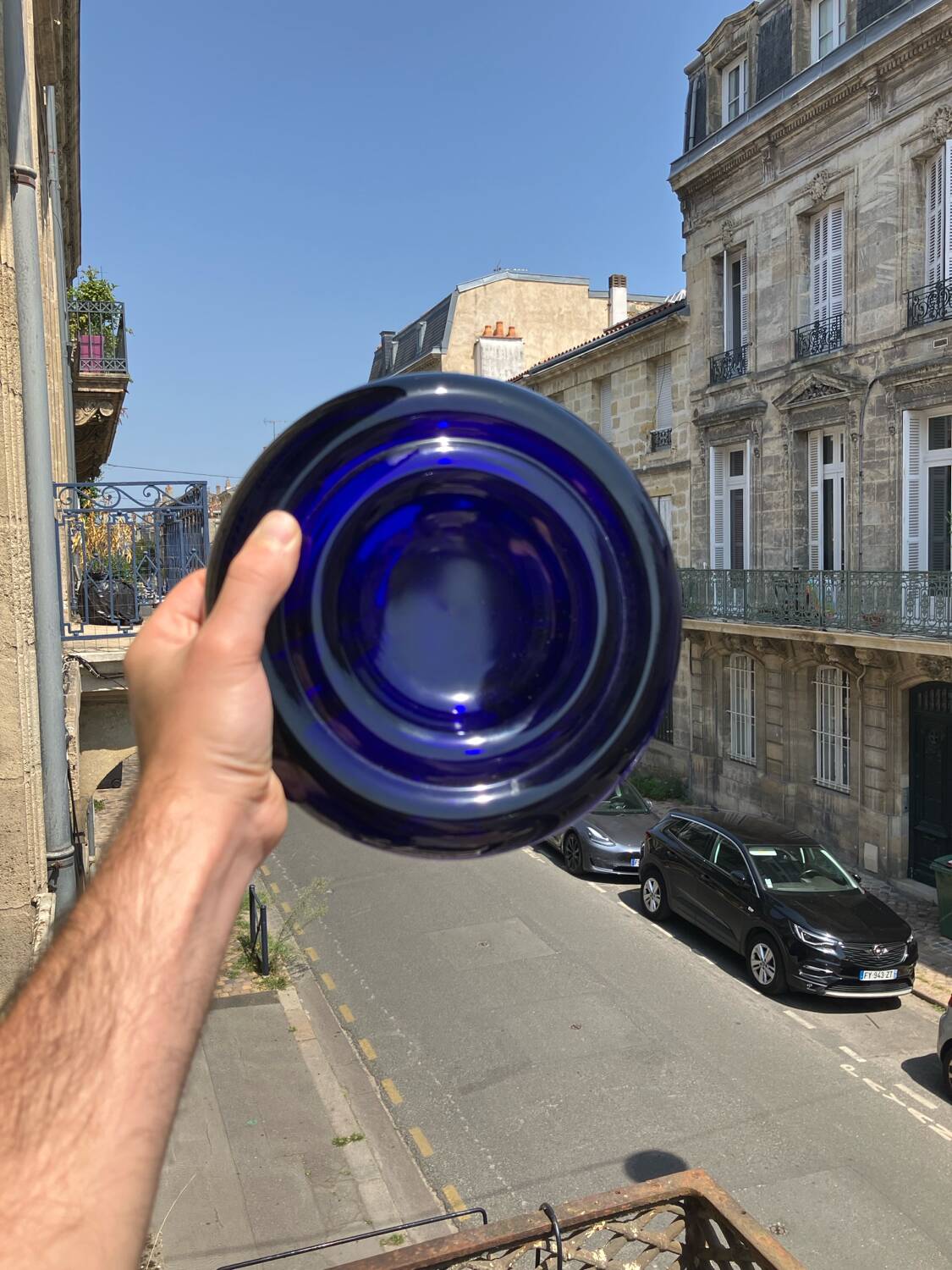 Cobalt blue glass ashtray by Enzo Mari, Circa. 1980