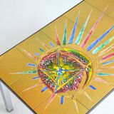 Coffee table / End table / Vintage hand-painted ceramic 1960