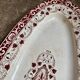 Oval dish and 6 flat plates Jules Vieillard - Bordeaux in iron earth