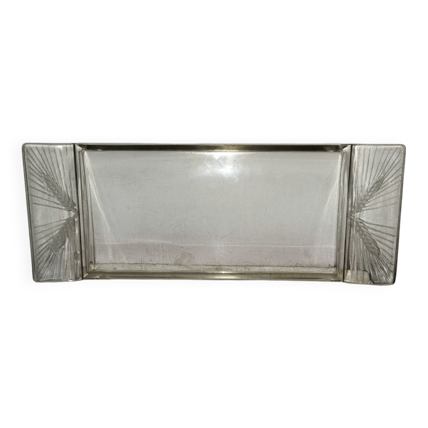 Plat coupe plateau Lalique Arras épi de blé