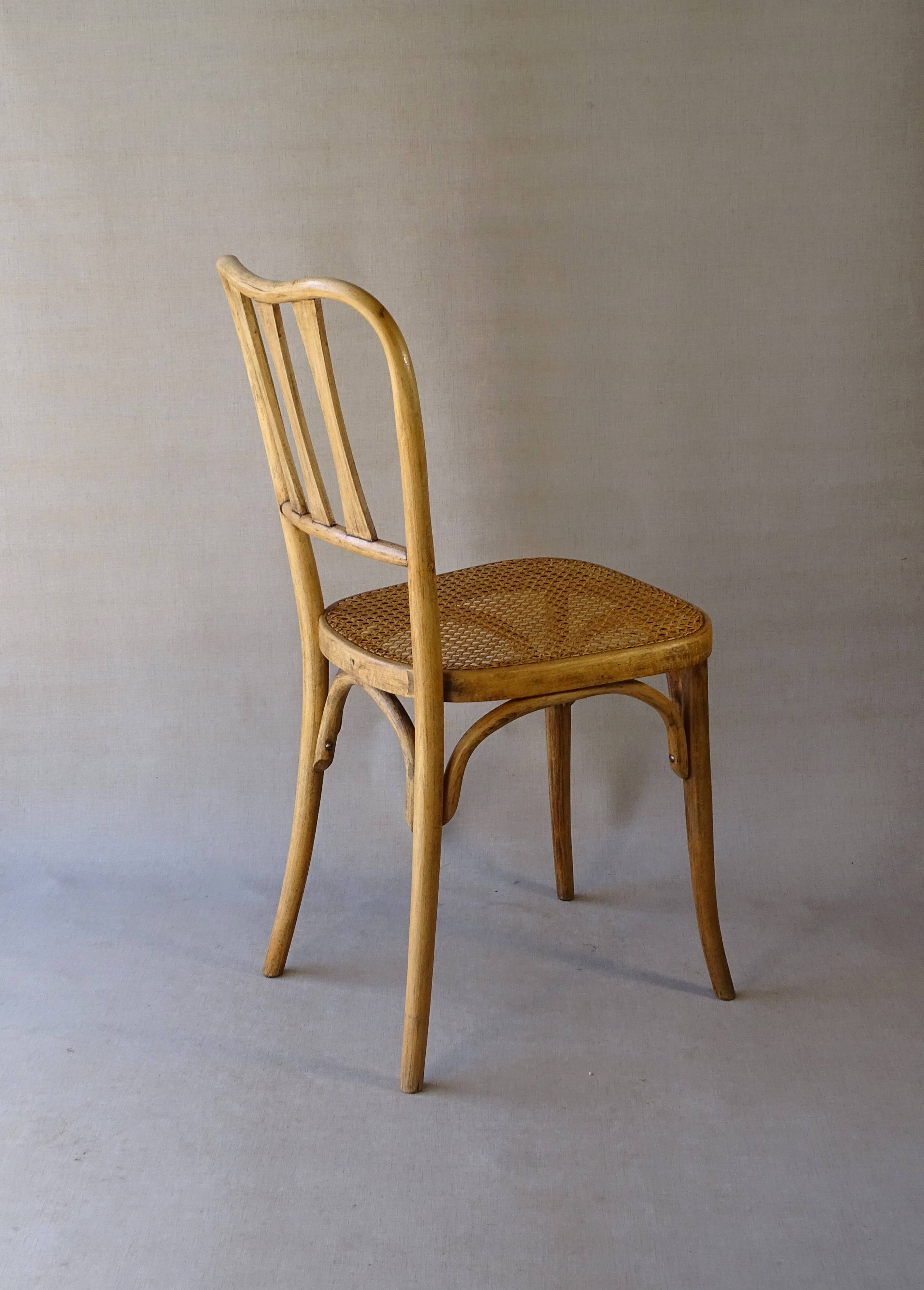 2 caned bistro chairs, Horgen Glarus (Switzerland), around 1925 - no Thonet.
