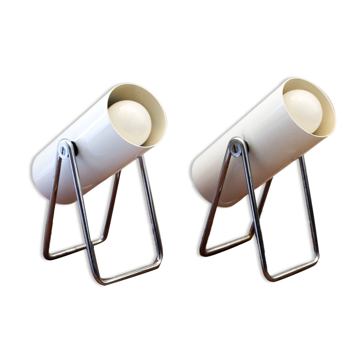 Pair of adjustable spotlights 70s