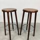 Vintage French wooden bar stools 1970s