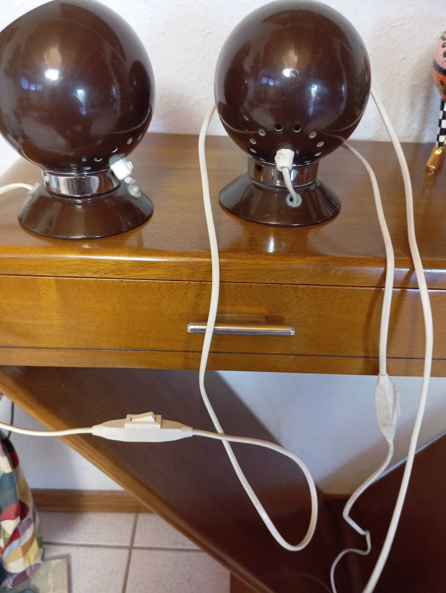 Lampes boule orientables vintage des années 70