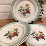 6 flat plates in half-porcelain Badonviller