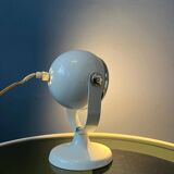 Mid-century small white space age eyeball table lamp