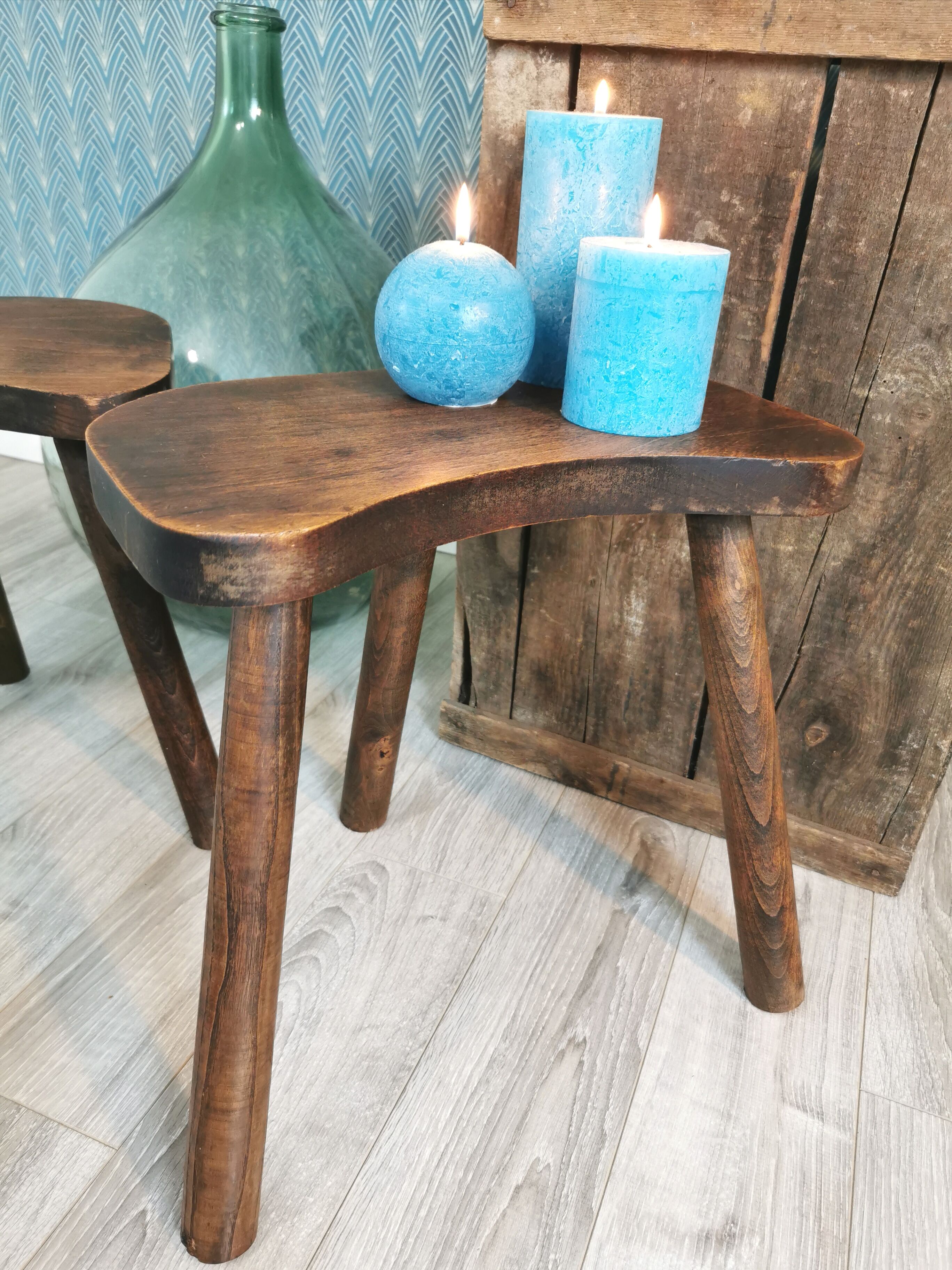 Pair of tripod stools