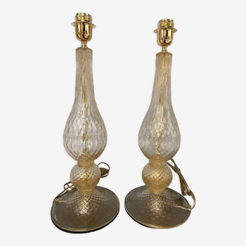 Pair of lamp legs Alberto Dona - Murano - 70s