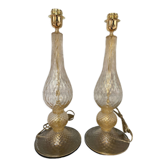 Pair of lamp legs Alberto Dona - Murano - 70s