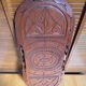 Table Basse Ancienne Guyane Bois Exotique Sculpté Pieds Pliables Vinta