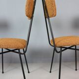 Set of 4 Italian dining chairs newly upholstered 1950s