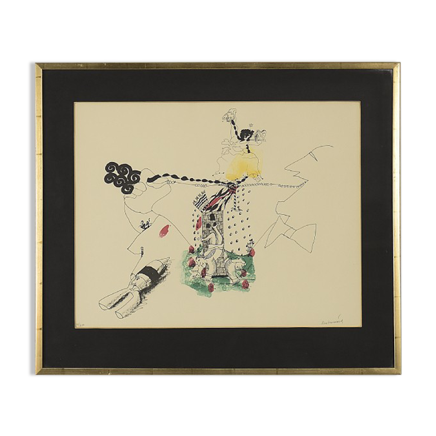 Vintage Color Lithograph by Carl Fredrik Reuterswärd, Abrakadabra, 1990