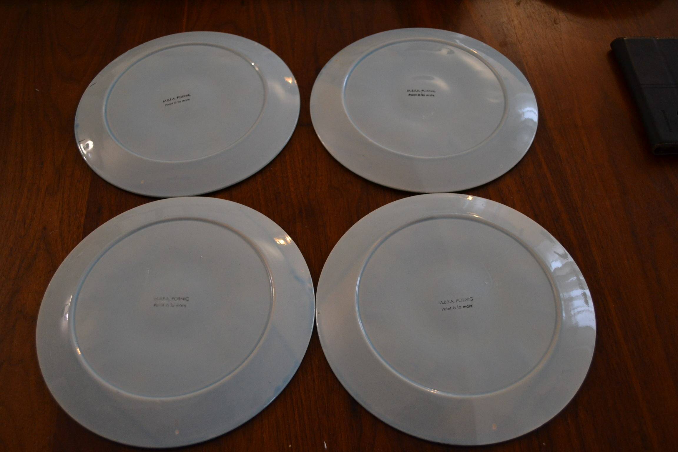 Set of 4 Pornic oyster plates
