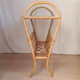 Vintage rattan magazine rack