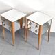 Pair of vintage 1950s mirrored bedside tables