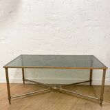 Glass and brass coffee table