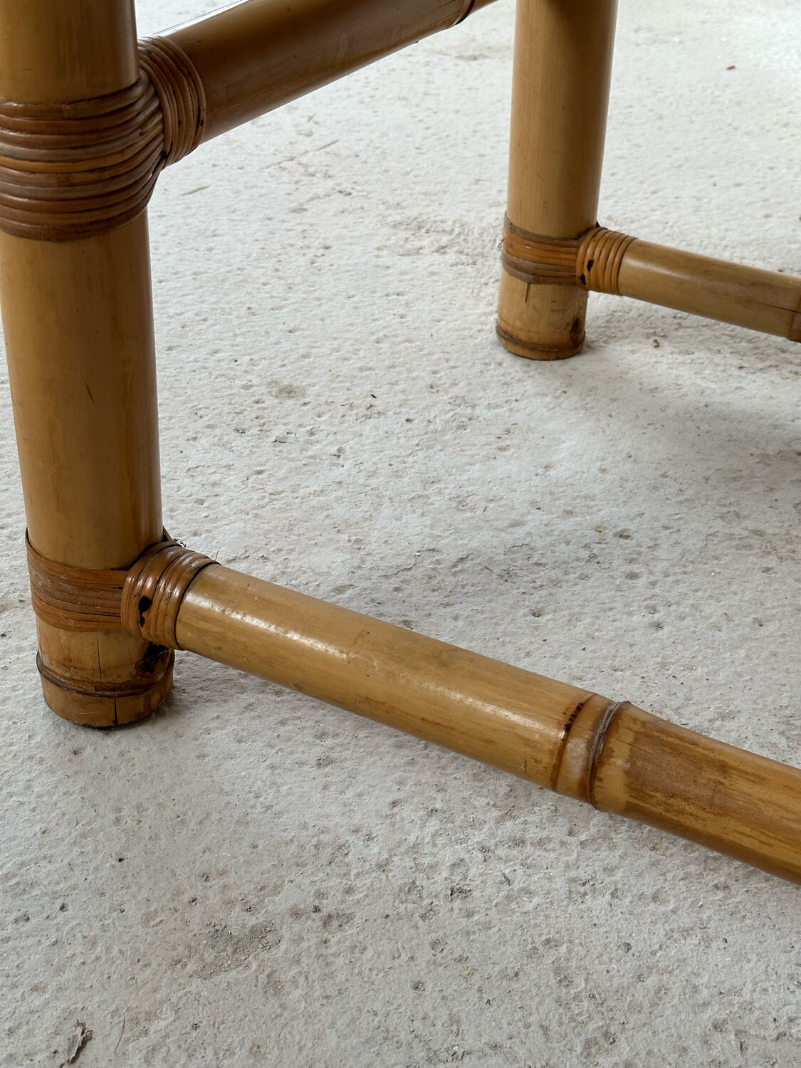 Fauteuil trône en bambou des années 70