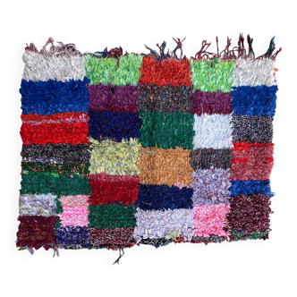 Colorful Boucherouite Moroccan rug - 147 x 101 cm