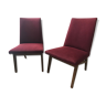 Paire de chaises vintage bordeaux