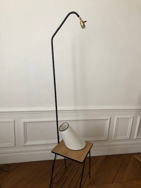 Tablet floor lamp and magazine holder 1960