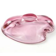 Mid-century modern fruit bowl, glass, Val Saint Lambert, Belgium, 1950s