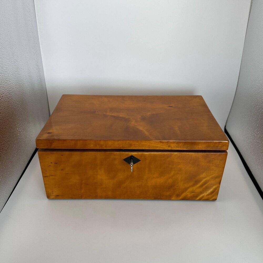 Late Biedermeier Box in Solid Birch, Northern Germany, 1840