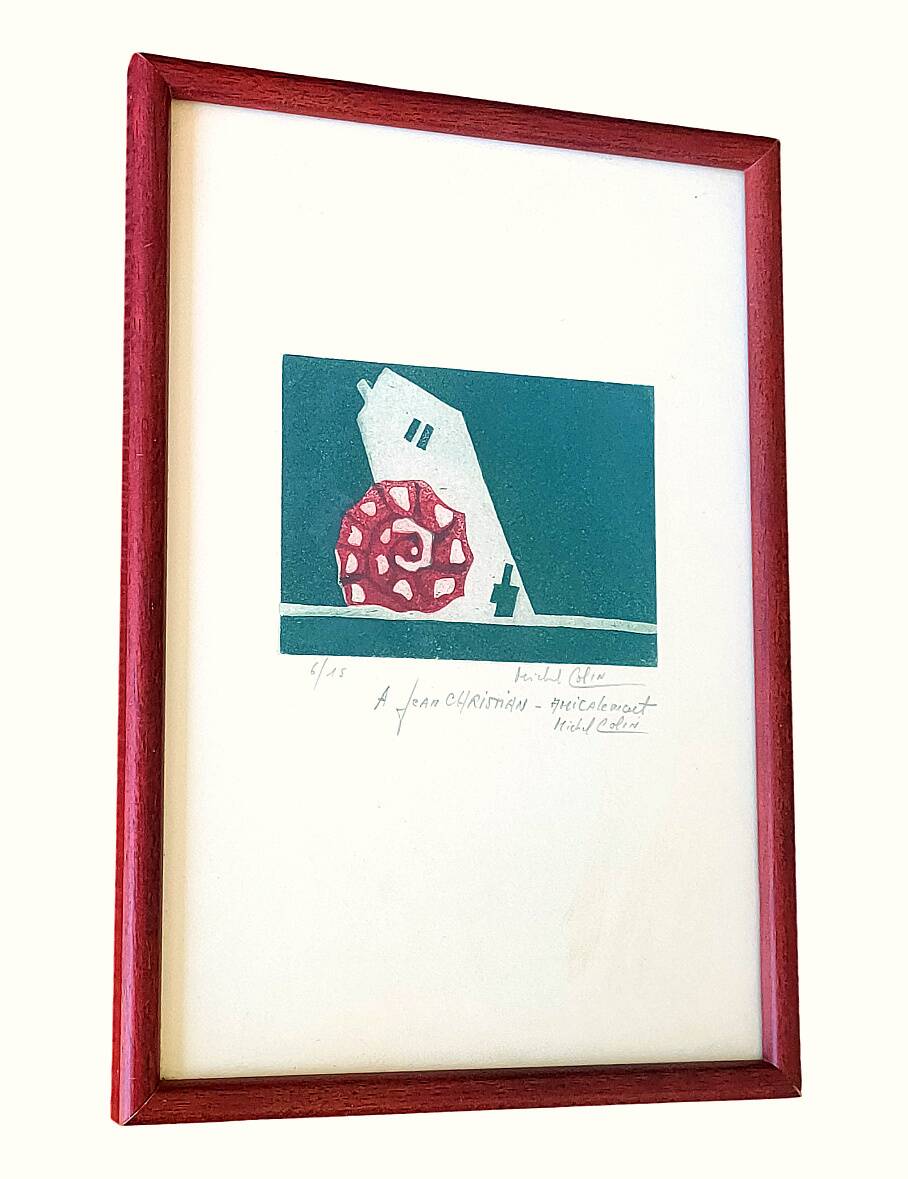 Painting by Michel COLIN (1934) Lithograph No. 6/15 Abstract composition 1970