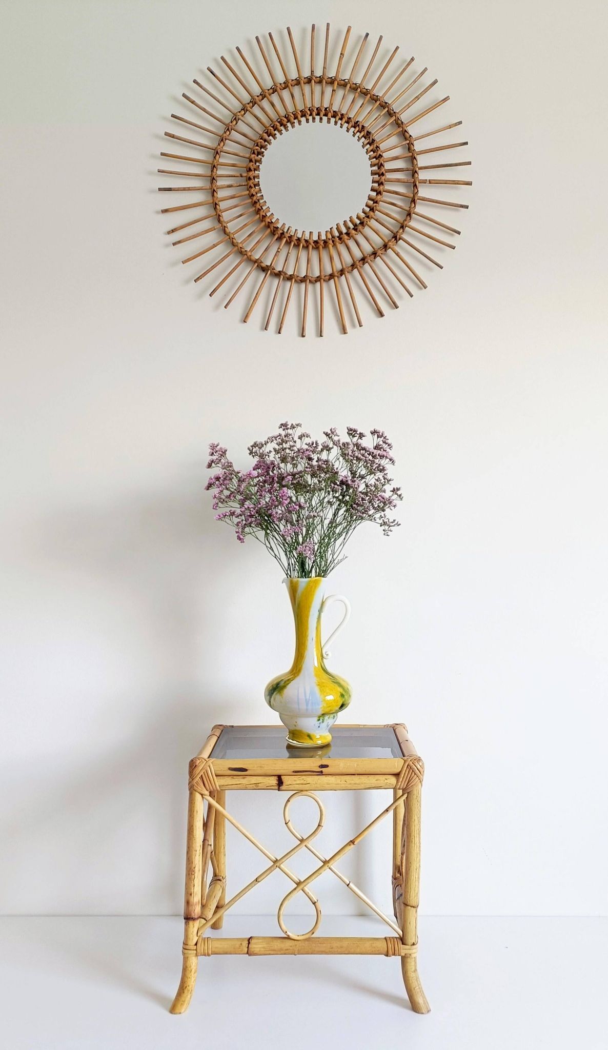 Cristallerie de Clichy White Opaline Pitcher Vase, Handmade in France