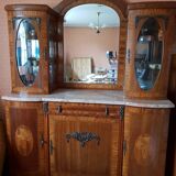 Art Deco showcase sideboard in merisier et zebrano