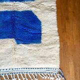 Moroccan Berber carpet white and blue modern Majorelle