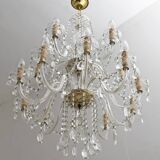 Maria Theresa Mid-Century Modern Italian 15-Light Crystal Chandelier, 1950s