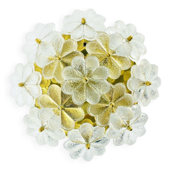 Plafonnier floral en verre de Murano par Ernst Palme pour Palwa, Allemagne, 1960s