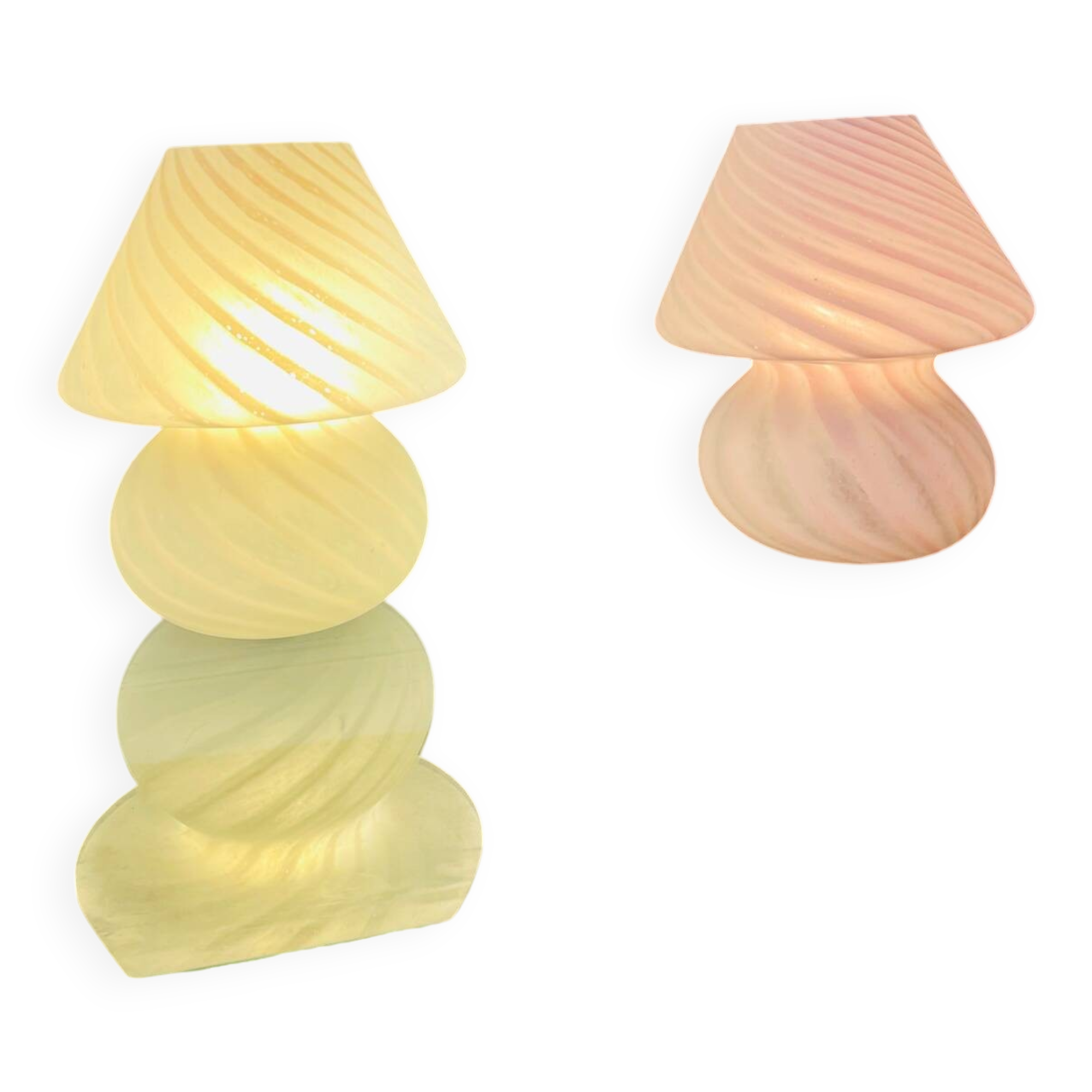 Pair of Murano glass mushroom lamps, 1970