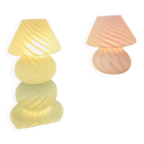 Pair of Murano glass mushroom lamps, 1970