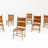 Vintage Kentucky dining chairs by Carlo Scarpa for Bernini, 1970s, Set of 6