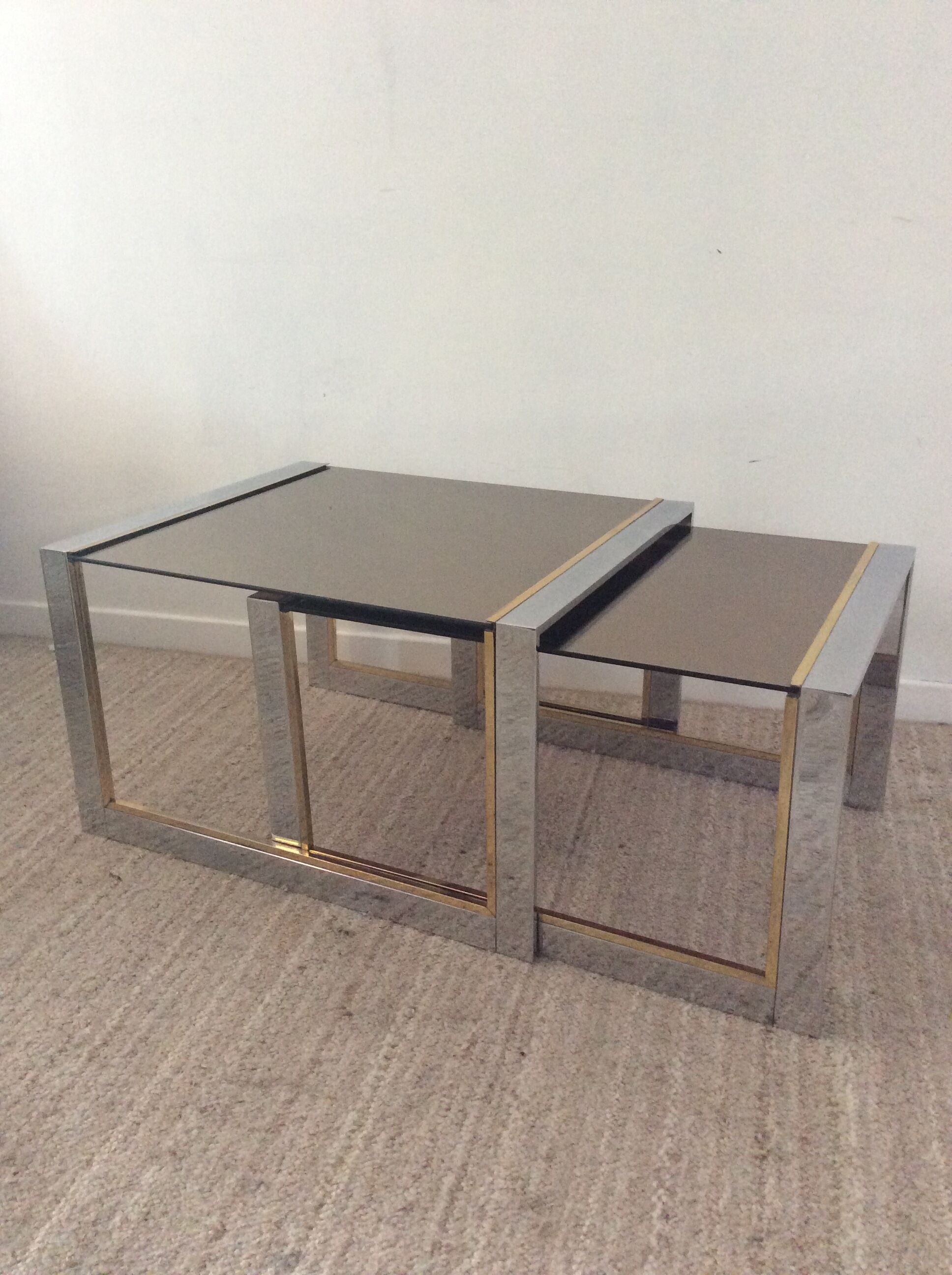 Duo of nesting tables Romeo Rega Italy from the 70s
