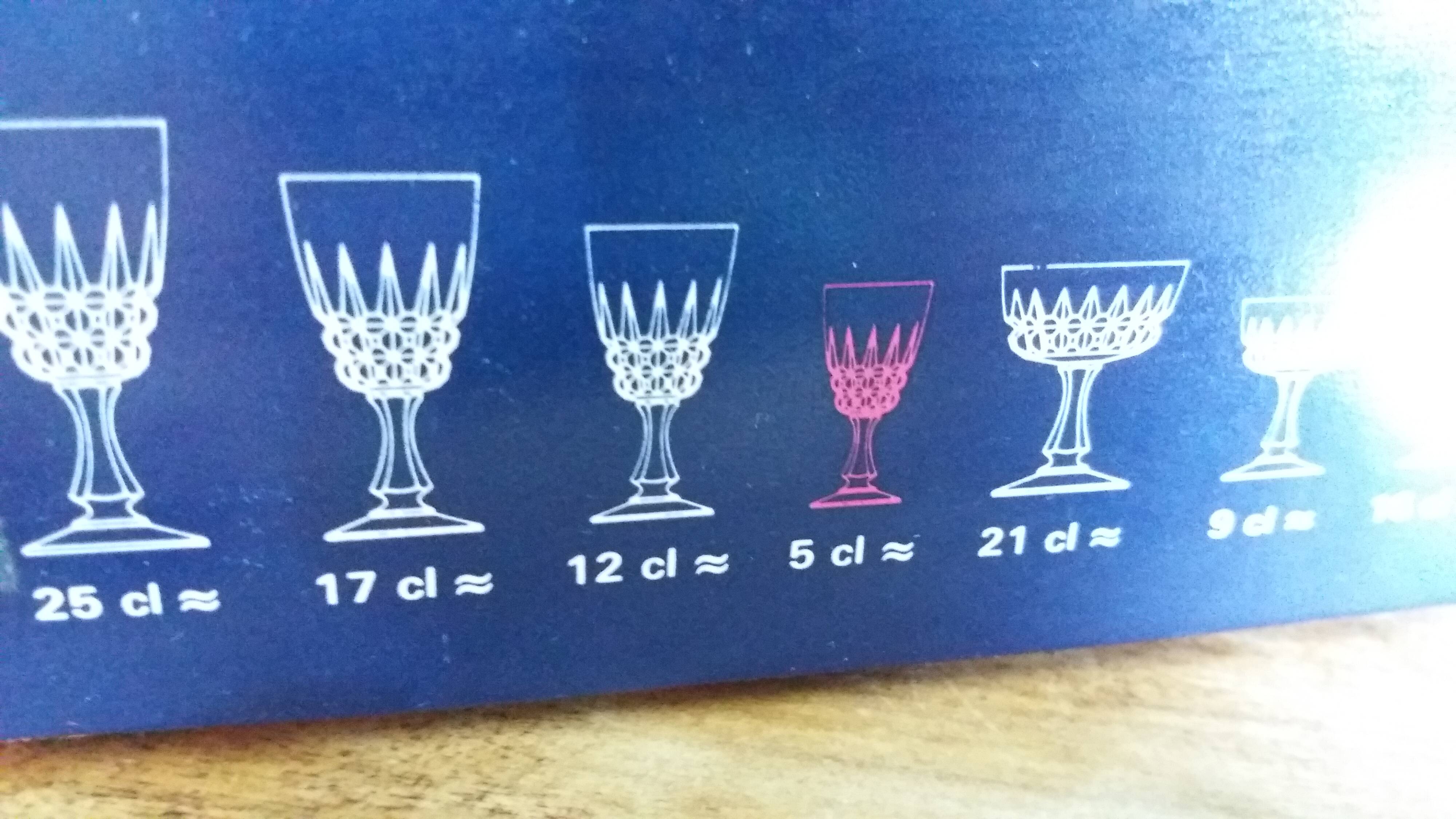 Liqueur glasses, Cristal d'Arques, Pompadour model