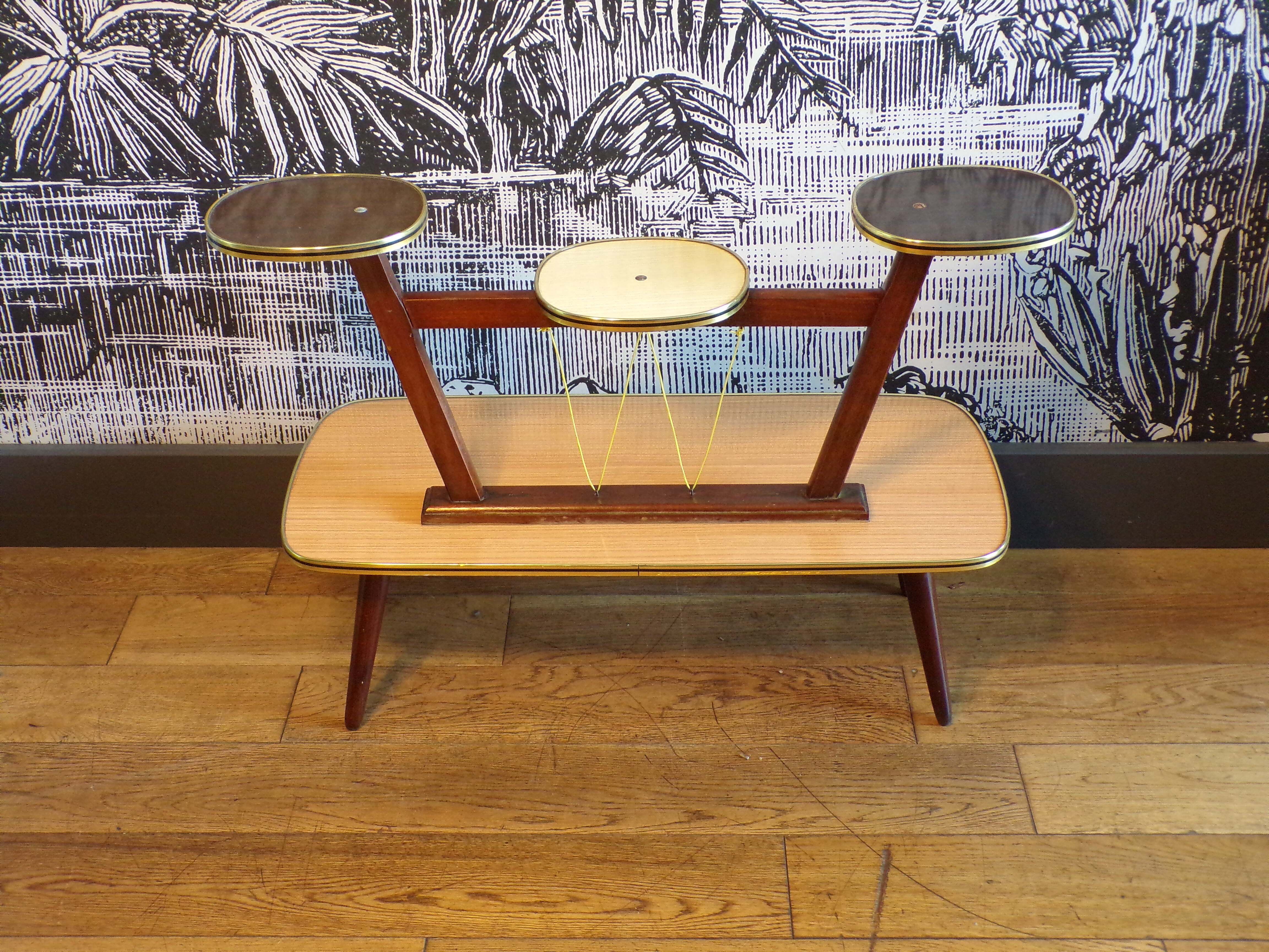 Vintage plant holder table in formica