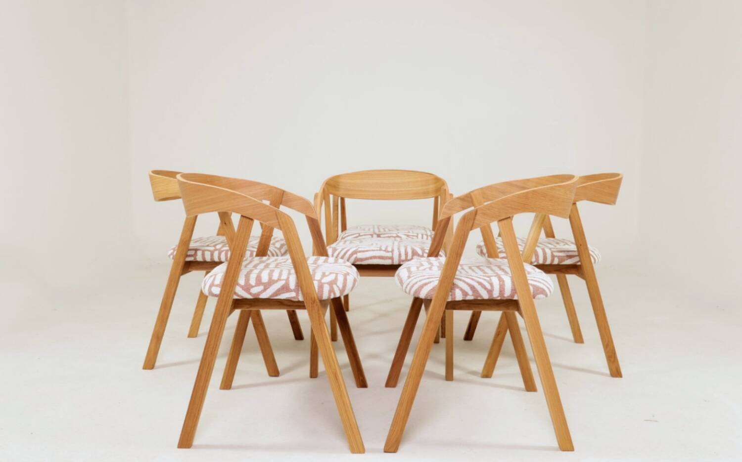 Scandinavian design solid oak dining chairs