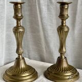 Paire de bougeoirs XIXé s. en laiton
