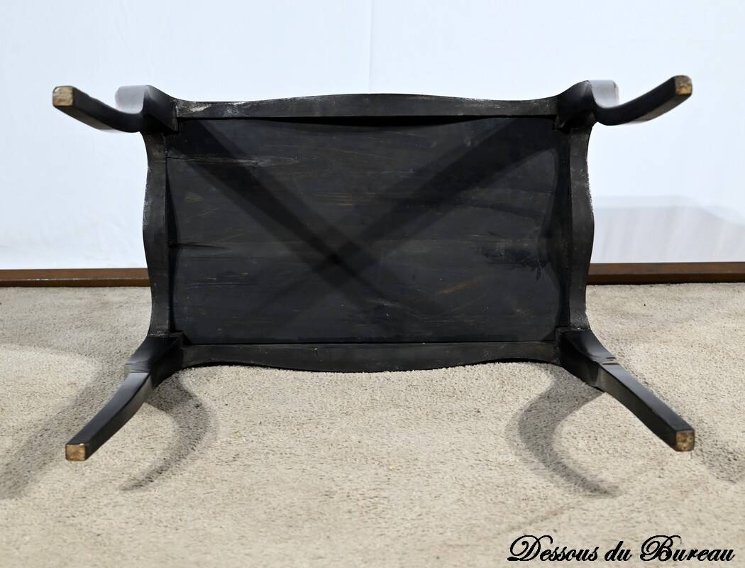 Blackened pearwood and amboyna sloping desk, Napoleon III period, mid-19th century