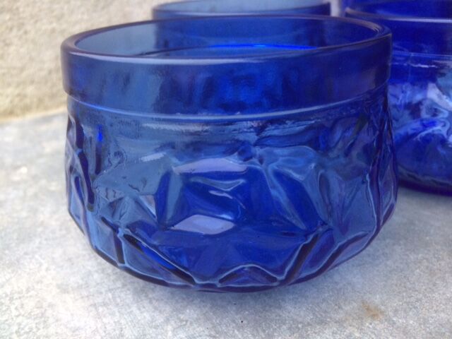 Lot of 2 glasses and 3 blue glass cups from Brazil