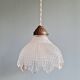 Art Deco scalloped clear glass pendant light, 1920s-30s