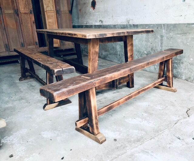 Farm table and benches