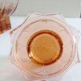 Pink molded glass decanter, Luminarc