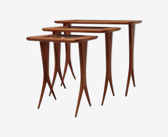 Suite of Tables Gigognes by Raphaël Raffel - Merisier - Ca 1955