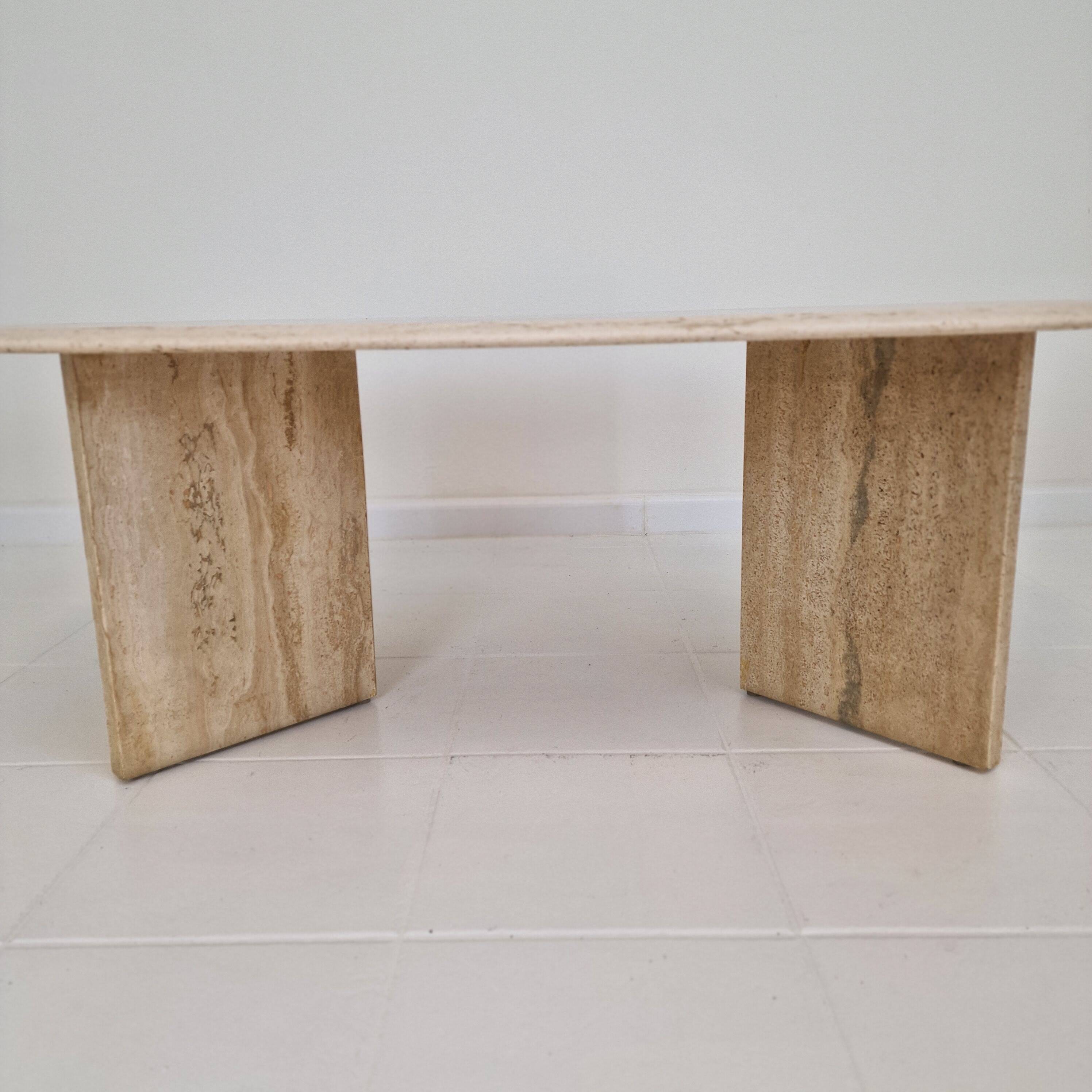 Travertine Coffee or Side Table, Italy 1980s